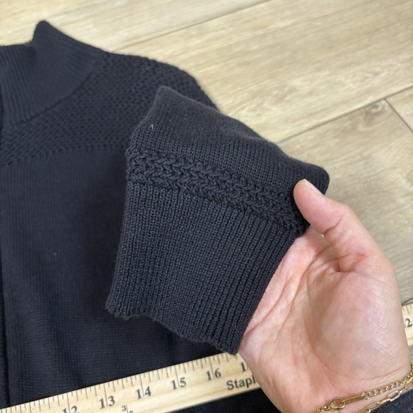 Ralph Lauren Black Cotton Rack Stitch Yoke Mockneck Dress Size XL Long Sleeve - Picture 4 of 9